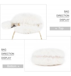 Faux Fur Purse Women's Heart Shaped Evening Handbags Small Cute Phone Crossbody Bag Clutches for Girls White $20.60 Evening Bags