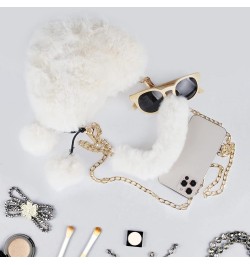 Faux Fur Purse Women's Heart Shaped Evening Handbags Small Cute Phone Crossbody Bag Clutches for Girls White $20.60 Evening Bags