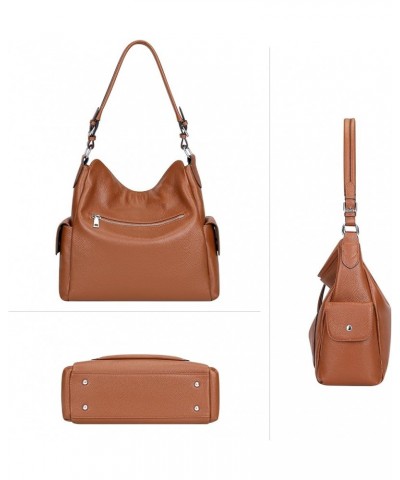 Leather Hobo Purses and Handbags for Women Ladies Shoulder Crossbody Purse A4-brown $40.19 Hobo Bags