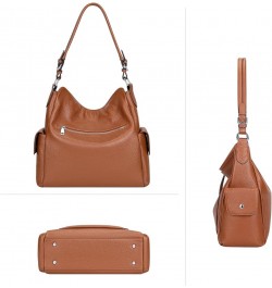 Leather Hobo Purses and Handbags for Women Ladies Shoulder Crossbody Purse A4-brown $40.19 Hobo Bags