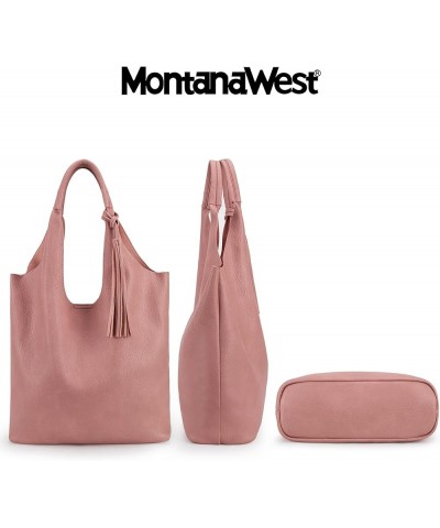 Slouchy Hobo Bags for Women Soft Designer Shoulder Purses Ladies Top Handle Handbag Z Rose Pink $13.72 Hobo Bags