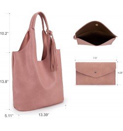 Slouchy Hobo Bags for Women Soft Designer Shoulder Purses Ladies Top Handle Handbag Z Rose Pink $13.72 Hobo Bags