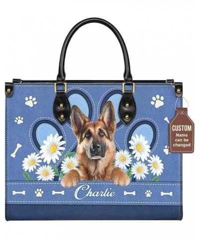 Personalized German Shepherd Dog Handbags, Custom Name Dog Leather Bags, Purses, Shoulder Bag, Gift For Dog Mom Dog Lover Sty...