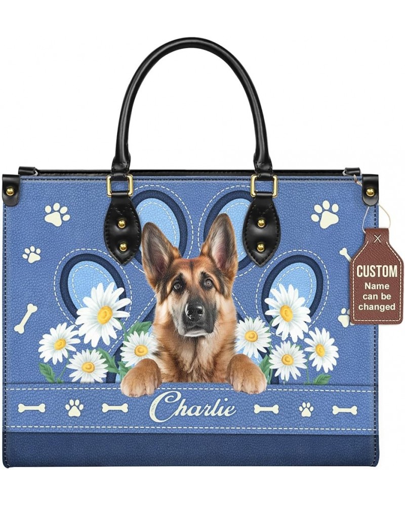 Personalized German Shepherd Dog Handbags, Custom Name Dog Leather Bags, Purses, Shoulder Bag, Gift For Dog Mom Dog Lover Sty...