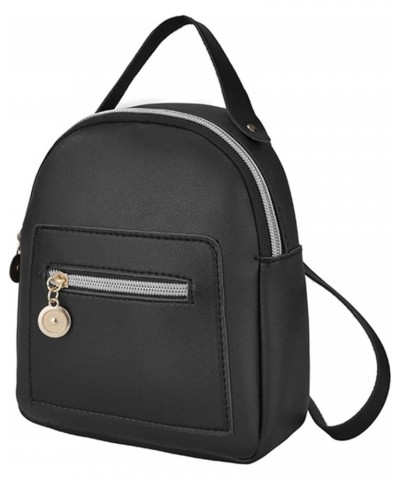 Mini Backpack Purse Zipper Closure Faux Leather Backpack Purse Gift for Women Black $9.44 Backpacks