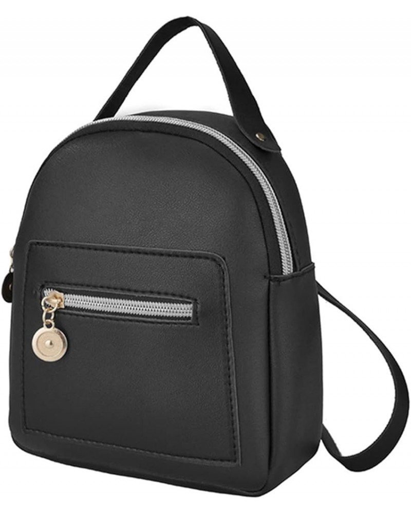 Mini Backpack Purse Zipper Closure Faux Leather Backpack Purse Gift for Women Black $9.44 Backpacks