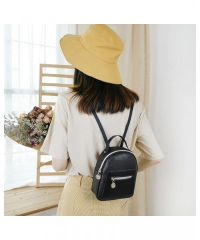 Mini Backpack Purse Zipper Closure Faux Leather Backpack Purse Gift for Women Black $9.44 Backpacks