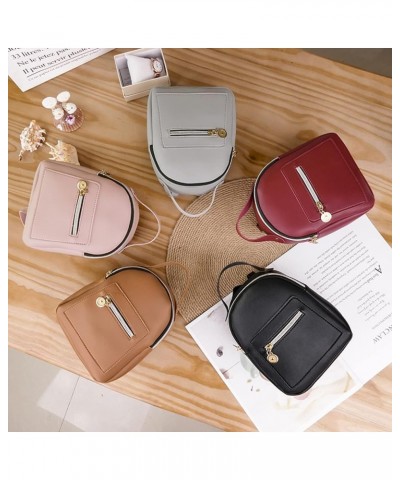 Mini Backpack Purse Zipper Closure Faux Leather Backpack Purse Gift for Women Black $9.44 Backpacks