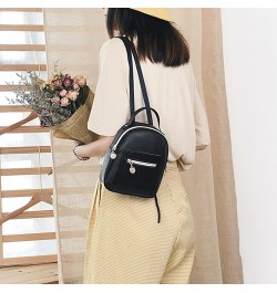 Mini Backpack Purse Zipper Closure Faux Leather Backpack Purse Gift for Women Black $9.44 Backpacks