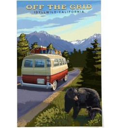 24x36 Inch Giclee Print, Idyllwild, California, Off the Grid, Camper Van and Wildlife $23.00 Totes