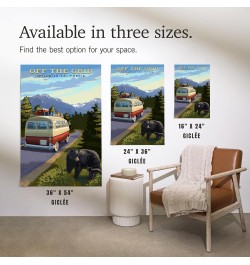 24x36 Inch Giclee Print, Idyllwild, California, Off the Grid, Camper Van and Wildlife $23.00 Totes