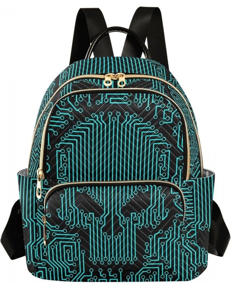 Skull Funny Circuit Stripe Small Backpack Purse for Women Travel Bag Fashion Daypack Back Pack Shoulder Bag Multicolor Medium...