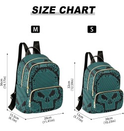 Skull Funny Circuit Stripe Small Backpack Purse for Women Travel Bag Fashion Daypack Back Pack Shoulder Bag Multicolor Medium...