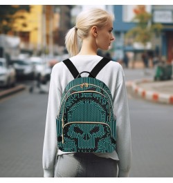 Skull Funny Circuit Stripe Small Backpack Purse for Women Travel Bag Fashion Daypack Back Pack Shoulder Bag Multicolor Medium...