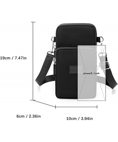 Solid Color Versatile Mobile Phone Bag Small Crossbody Bag Vertical Mini Change Bag Womens Work Bag Black $9.95 Crossbody Bags