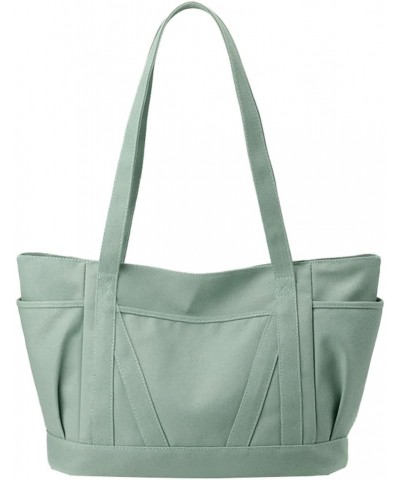 Canvas Shoulder Bag Women Soft Designer Tote Bag Casual Large Shopping Handbag Purse Green $14.19 Totes