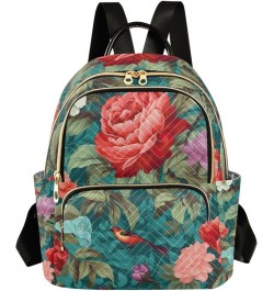 Autumn Pumpkins and Leaves Ladies Fashion Backpack, Medium Travel Backpack for Women, Backpack for Adults, M Colorful Floral ...