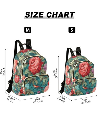 Autumn Pumpkins and Leaves Ladies Fashion Backpack, Medium Travel Backpack for Women, Backpack for Adults, M Colorful Floral ...