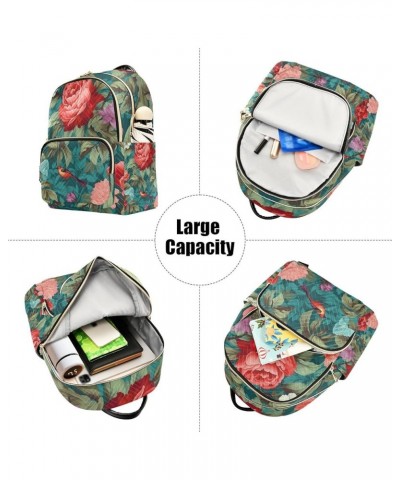 Autumn Pumpkins and Leaves Ladies Fashion Backpack, Medium Travel Backpack for Women, Backpack for Adults, M Colorful Floral ...