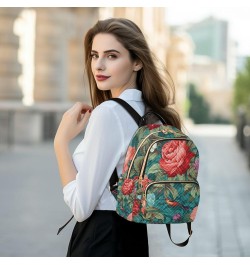 Autumn Pumpkins and Leaves Ladies Fashion Backpack, Medium Travel Backpack for Women, Backpack for Adults, M Colorful Floral ...