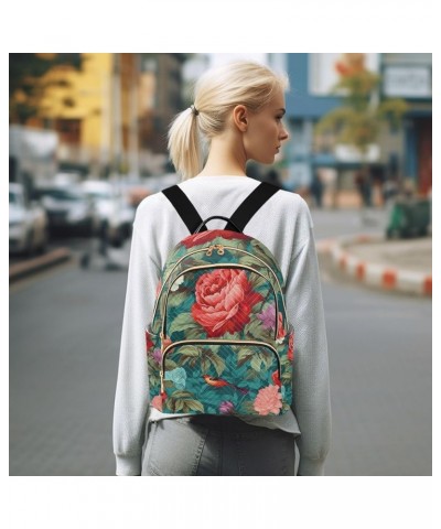 Autumn Pumpkins and Leaves Ladies Fashion Backpack, Medium Travel Backpack for Women, Backpack for Adults, M Colorful Floral ...