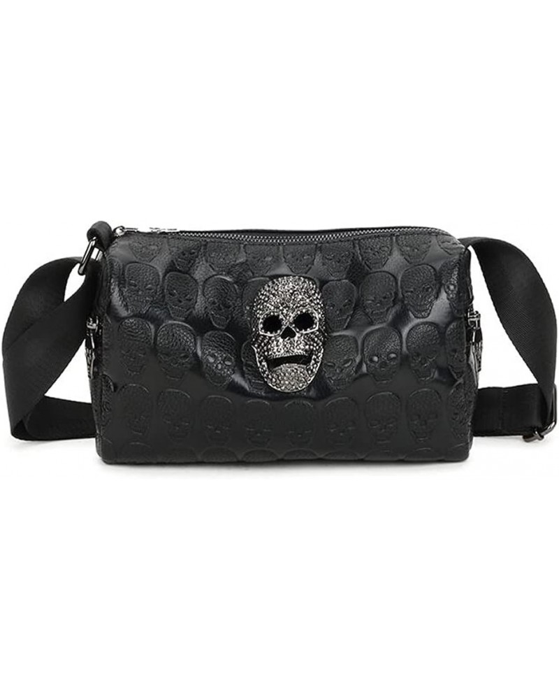 Skull Handbag Shoulder Bag PU LeatherWomen Handbag with Adjustable Shoulder Strap Black $33.61 Shoulder Bags