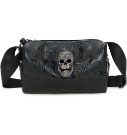 Skull Handbag Shoulder Bag PU LeatherWomen Handbag with Adjustable Shoulder Strap Black $33.61 Shoulder Bags