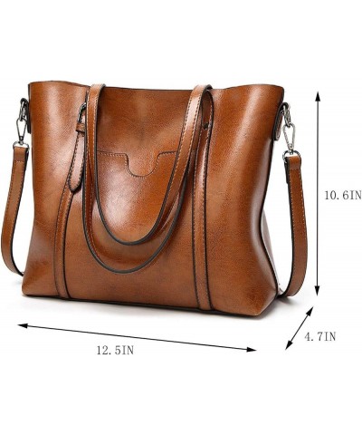 Women's Purses and Handbags for Women PU Leather Top Handle Satchel Ladies Shoulder Tote Bags Black Brown $25.65 Totes