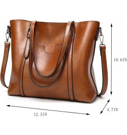 Women's Purses and Handbags for Women PU Leather Top Handle Satchel Ladies Shoulder Tote Bags Black Brown $25.65 Totes