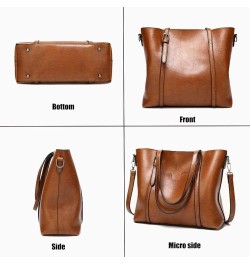 Women's Purses and Handbags for Women PU Leather Top Handle Satchel Ladies Shoulder Tote Bags Black Brown $25.65 Totes