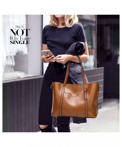 Women's Purses and Handbags for Women PU Leather Top Handle Satchel Ladies Shoulder Tote Bags Black Brown $25.65 Totes