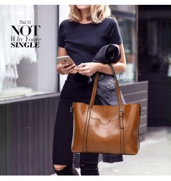 Women's Purses and Handbags for Women PU Leather Top Handle Satchel Ladies Shoulder Tote Bags Black Brown $25.65 Totes