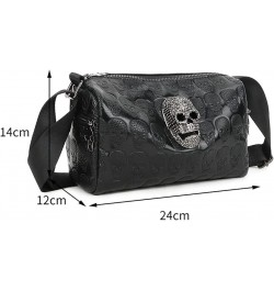 Skull Handbag Shoulder Bag PU LeatherWomen Handbag with Adjustable Shoulder Strap Black $33.61 Shoulder Bags