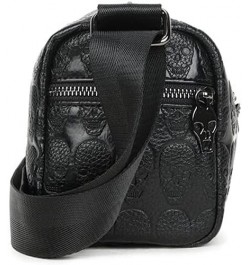 Skull Handbag Shoulder Bag PU LeatherWomen Handbag with Adjustable Shoulder Strap Black $33.61 Shoulder Bags