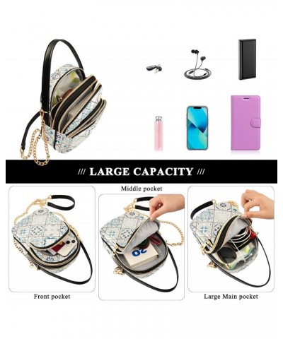 Oriental Tile Colorful Crossbody Bag for Women Cell Phone Purse Wallet with Removable Chain Shoulder Handbag for Work Travel ...