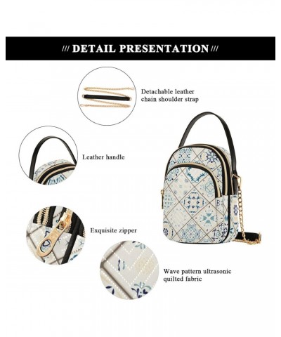 Oriental Tile Colorful Crossbody Bag for Women Cell Phone Purse Wallet with Removable Chain Shoulder Handbag for Work Travel ...