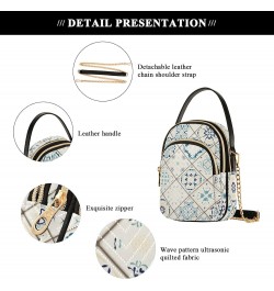 Oriental Tile Colorful Crossbody Bag for Women Cell Phone Purse Wallet with Removable Chain Shoulder Handbag for Work Travel ...