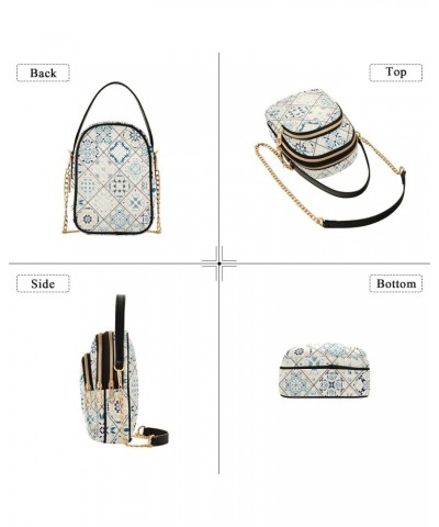 Oriental Tile Colorful Crossbody Bag for Women Cell Phone Purse Wallet with Removable Chain Shoulder Handbag for Work Travel ...