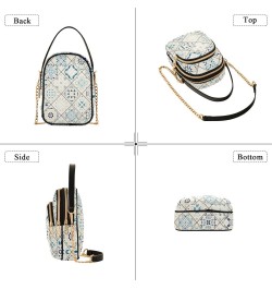 Oriental Tile Colorful Crossbody Bag for Women Cell Phone Purse Wallet with Removable Chain Shoulder Handbag for Work Travel ...