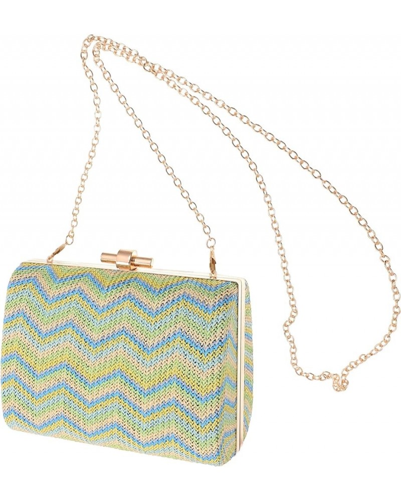 Creative Straw Woven Handbag Single- shoulder Bag Cross Body Bag Portable Bag Green $14.05 Shoulder Bags