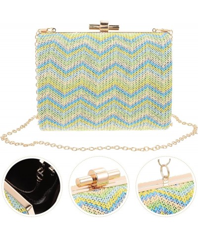 Creative Straw Woven Handbag Single- shoulder Bag Cross Body Bag Portable Bag Green $14.05 Shoulder Bags