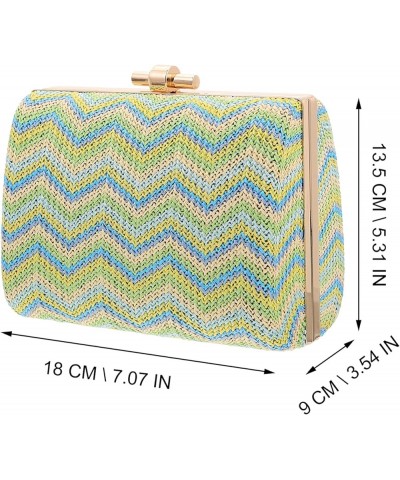 Creative Straw Woven Handbag Single- shoulder Bag Cross Body Bag Portable Bag Green $14.05 Shoulder Bags