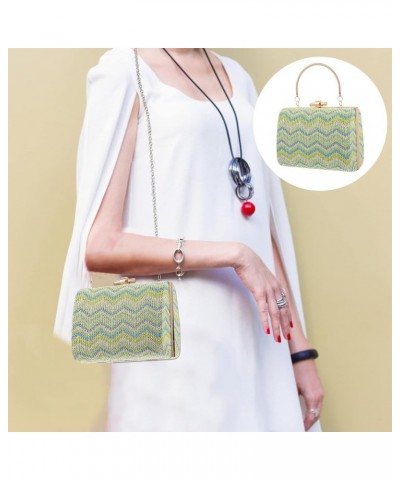 Creative Straw Woven Handbag Single- shoulder Bag Cross Body Bag Portable Bag Green $14.05 Shoulder Bags