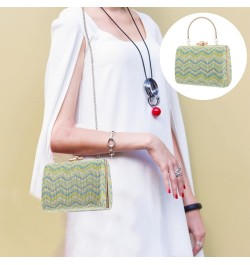 Creative Straw Woven Handbag Single- shoulder Bag Cross Body Bag Portable Bag Green $14.05 Shoulder Bags