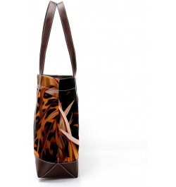 Leopard Canvas Leather Mix Crossbody Bag - Stylish Hand-Held Purse with Adjustable Strap - 13.3x4.7x12.2 in Size $24.95 Cross...