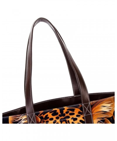 Leopard Canvas Leather Mix Crossbody Bag - Stylish Hand-Held Purse with Adjustable Strap - 13.3x4.7x12.2 in Size $24.95 Cross...