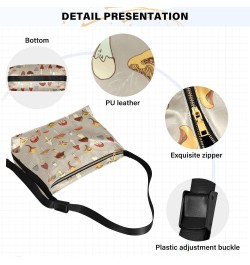 Mushrooms Soft PU Leather Shoulder Bag for Women Stylish Ladies Crossbody Purse with Zipper Closure Clutch Purse for Travelin...