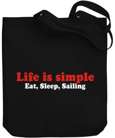 LIFE SIMPLE EAT, SLEEP Sailing Canvas Tote Bag 10.5" x 16" x 4 $19.20 Totes