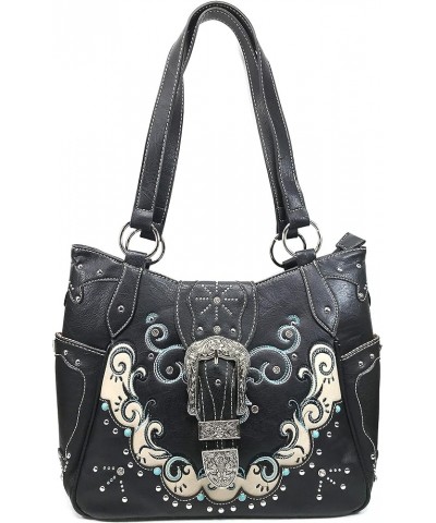 Mustang Buckle Handbag Purse For Girls Women Concealed Carry Black Tote Only $12.37 Shoulder Bags