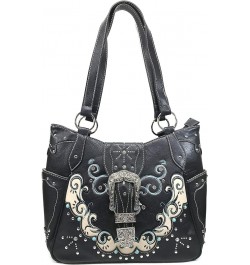 Mustang Buckle Handbag Purse For Girls Women Concealed Carry Black Tote Only $12.37 Shoulder Bags